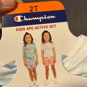 Champion Kids 4PC Set in Blue, Pink, and White